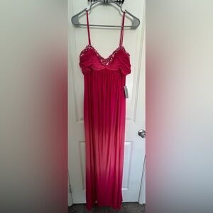 Pink Beaded Ombré Long Dress